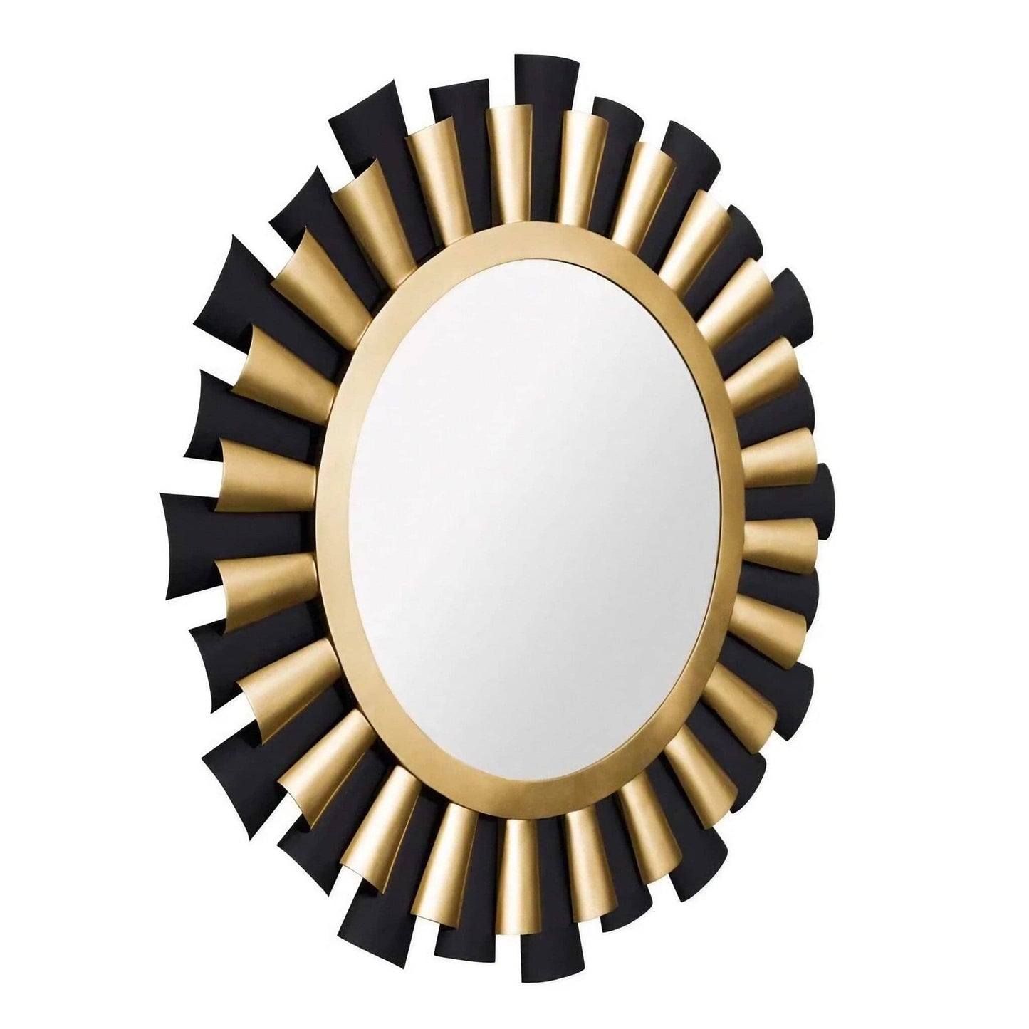Varaluz Daphne 36-inch Round Mirror—Matte Black/French Gold Wall Mirror, Round Mirror, Decorative Mirror Varaluz 