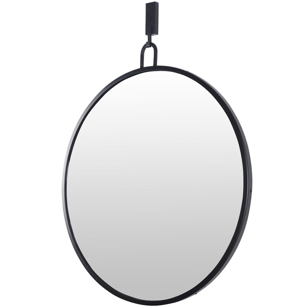 Varaluz Stopwatch 30-Inch Round Mirror With White Backround