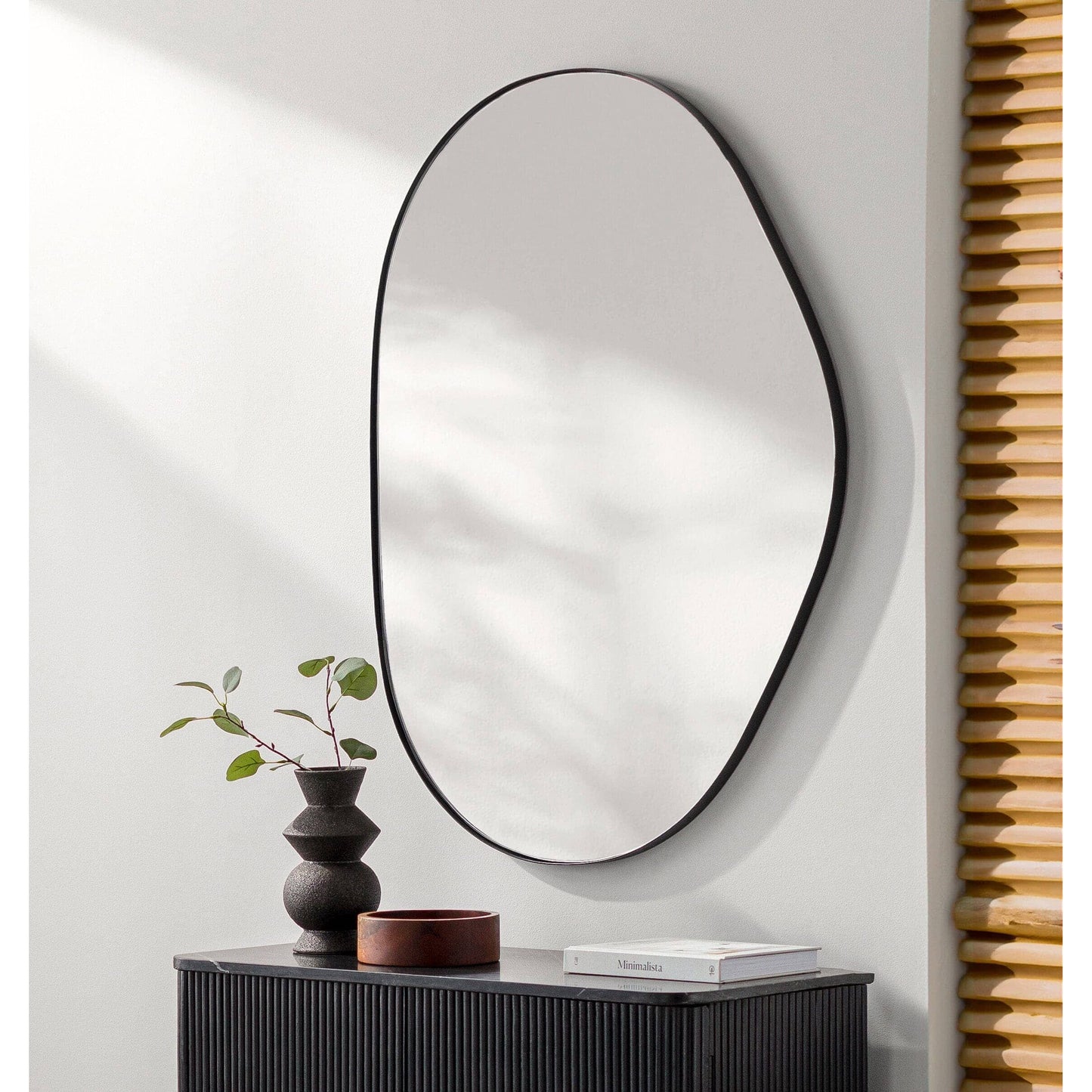 Surya Aamnah Black-Framed Wall Mirror 30"W x 40"H Lifestyle Photo