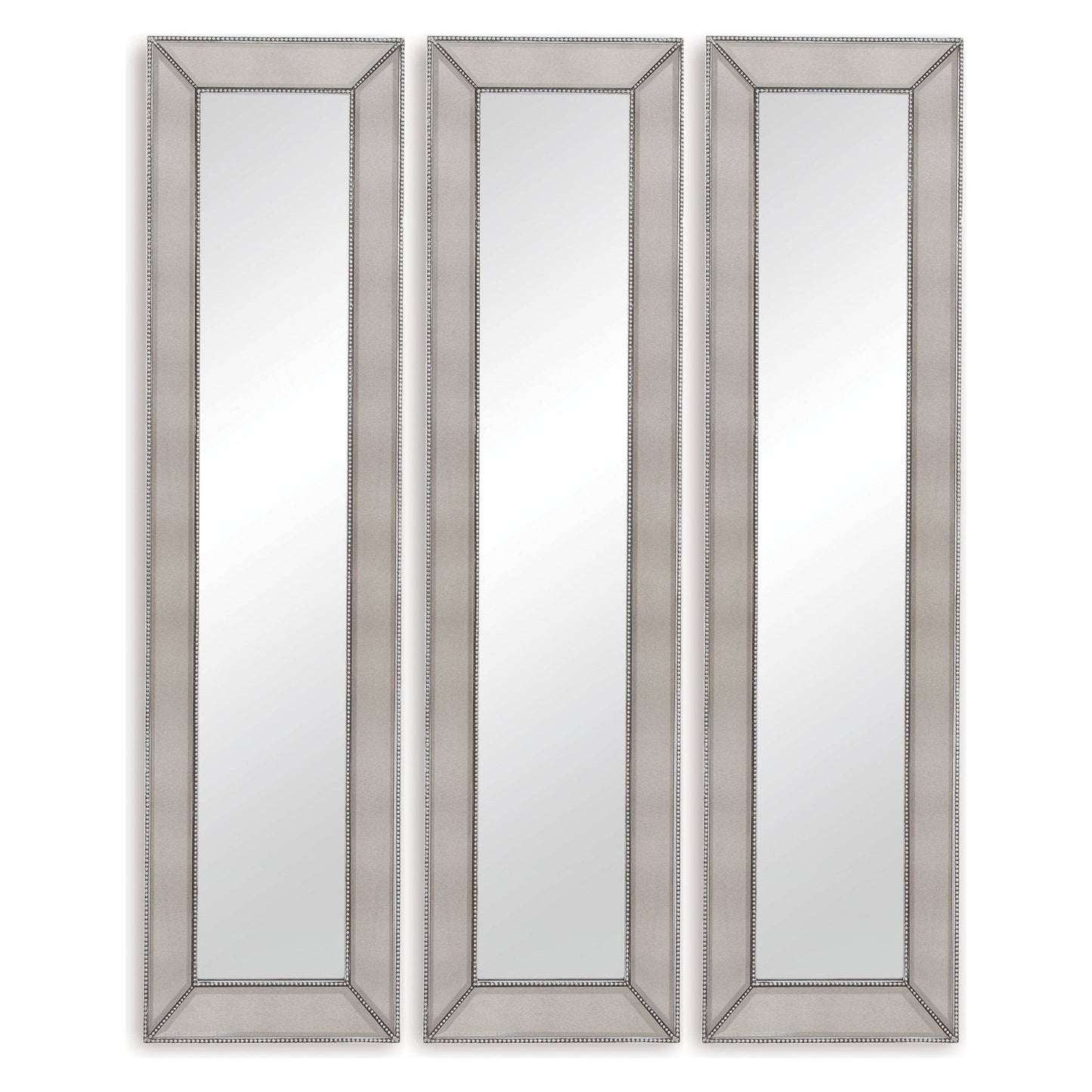 Bassett Mirror Beaded Wall Mirror or Floor Mirror Paired in Multiples Front View 