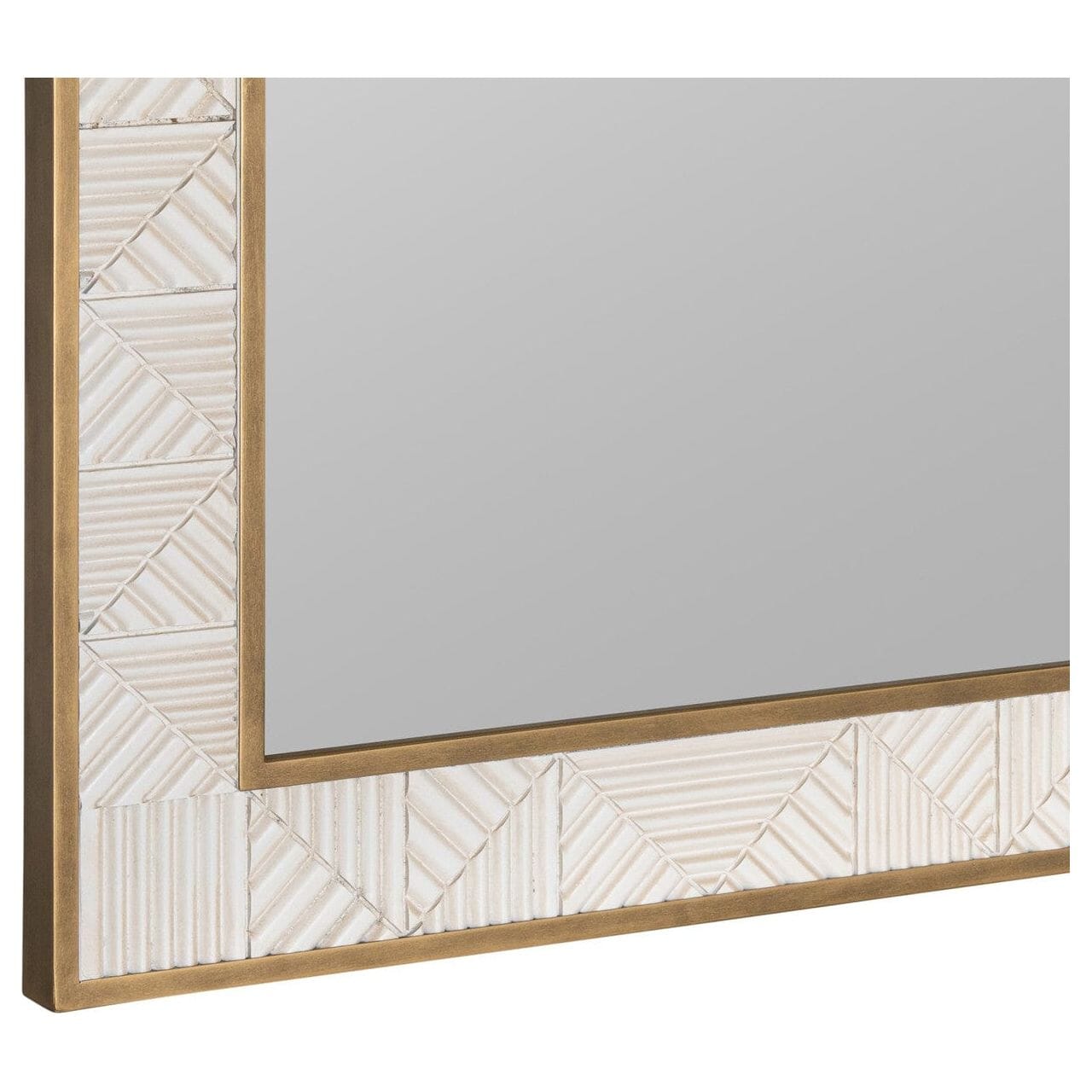 Wall Mirror - Distinct Mirrors Lustré Blanc 28W x 40H