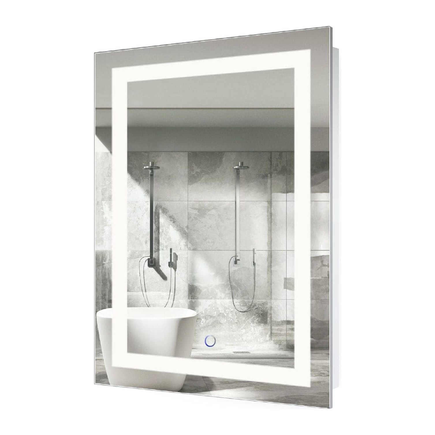 Modern Krugg Icon 2436 LED Bathroom Mirror with a lighted rectangular frame