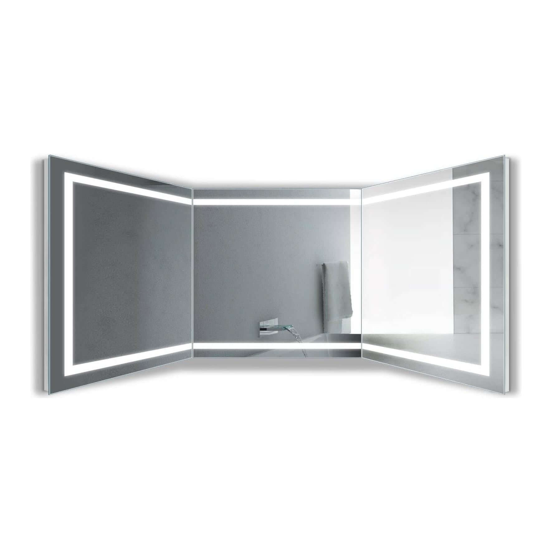 Krugg Modular SM Long 108" x 36" Lighted Bathroom Mirrors Lighted Bathroom Mirror, LED Bathroom Mirror, LED Mirror, Lighted Mirror Krugg Reflections USA 