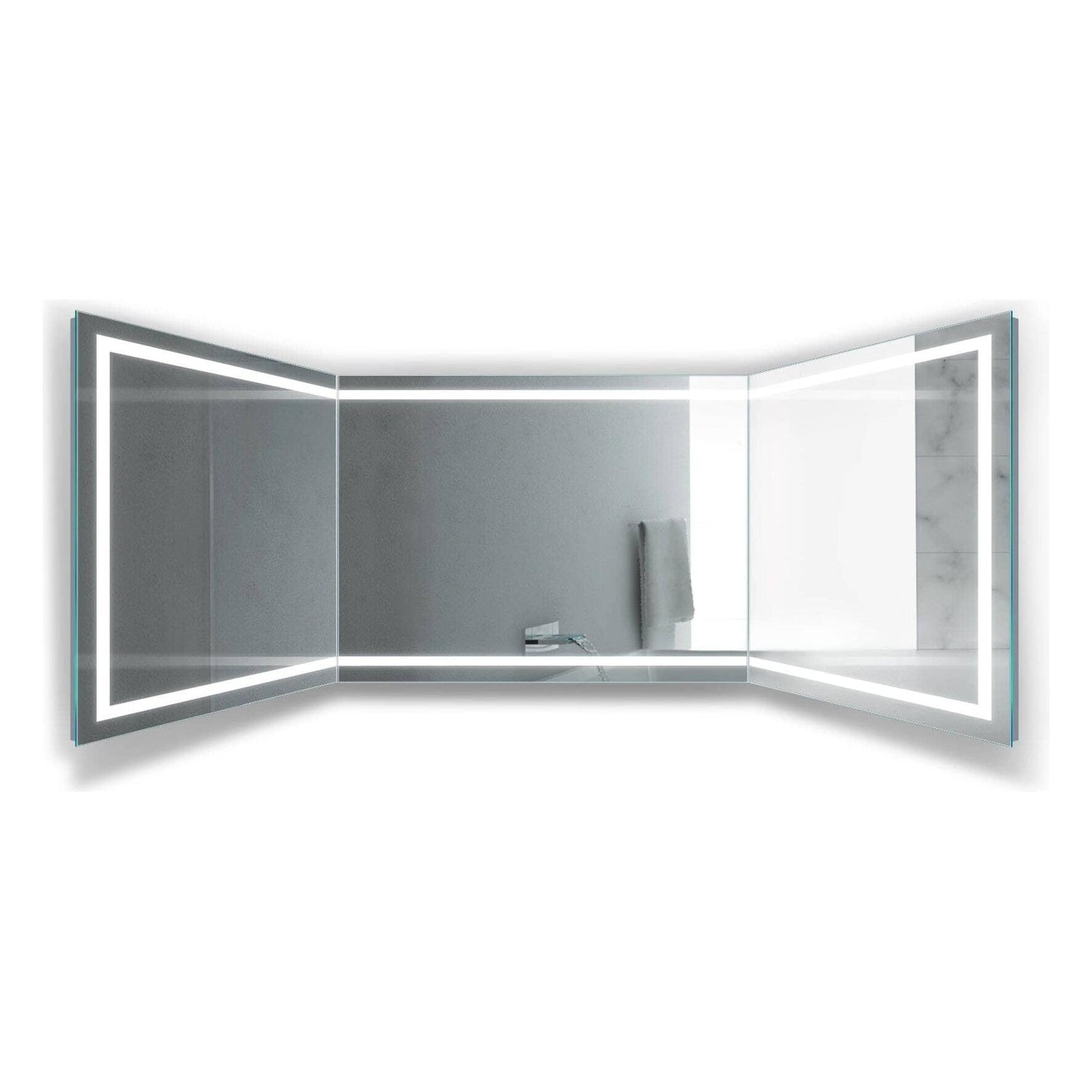 Krugg Modular SM Long 120" x 36" Lighted Bathroom Mirrors Lighted Bathroom Mirror, LED Bathroom Mirror, Lighted Mirror, LED Mirror Krugg Reflections USA 