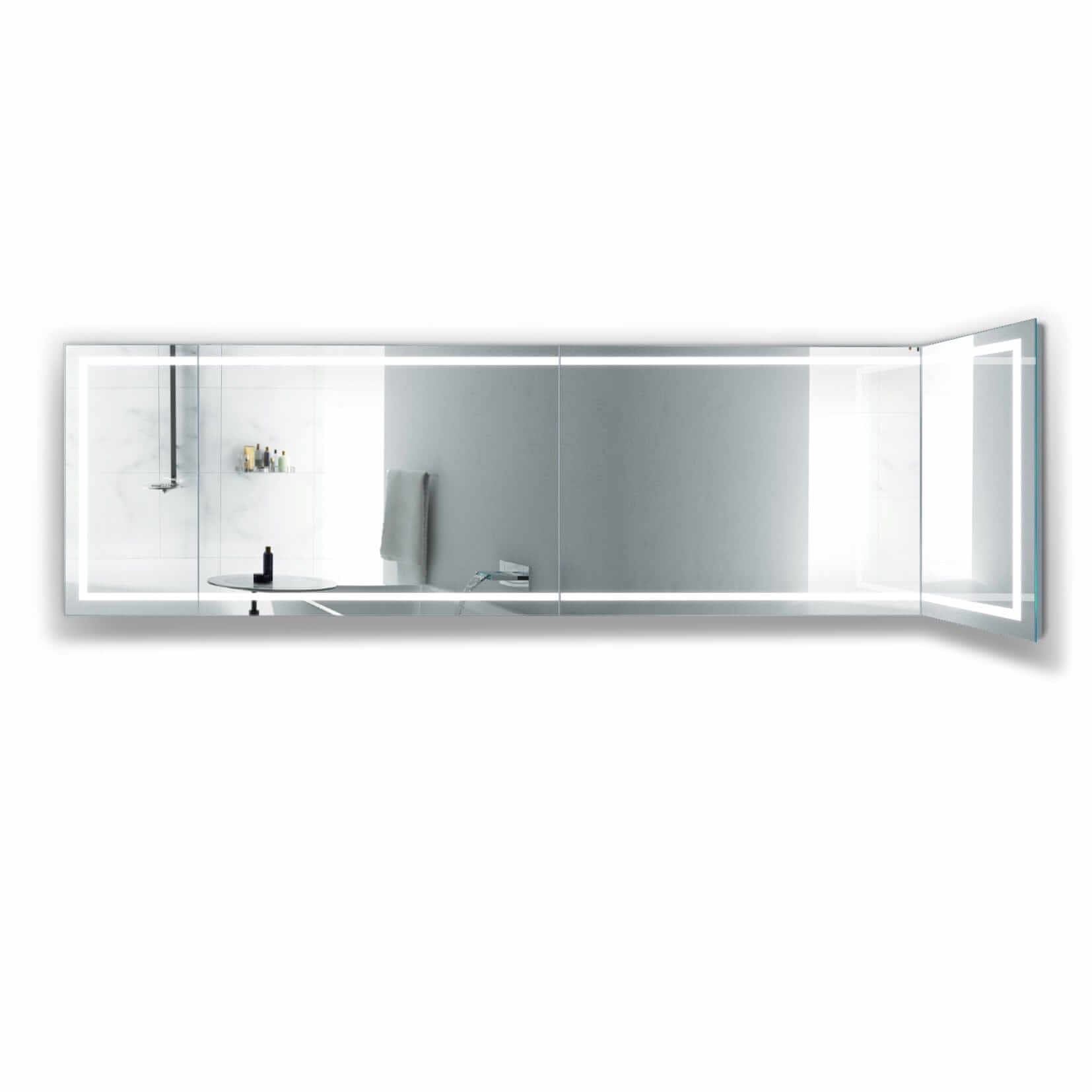 Krugg Modular SM Long 132" x 36" Lighted Bathroom Mirrors Lighted Bathroom Mirror, LED Bathroom Mirror, Lighted Mirror, LED Mirror Krugg Reflections USA 