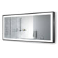 Krugg Soho 60 x 30 Matte Black LED Bathroom Mirror with precise task lighting and anti-fog features, perfect for grooming and makeup application.