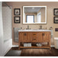 Krugg Soho 48" x 36" LED Bathroom Mirror - Matte Black/Gold Lighted Bathroom Mirror, LED Bathroom Mirror, LED Mirror, Lighted Mirror Krugg Reflections USA 