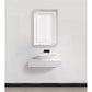 Krugg Svange 2436r LED Medicine Cabinet with a white wall mounted sink with the light off