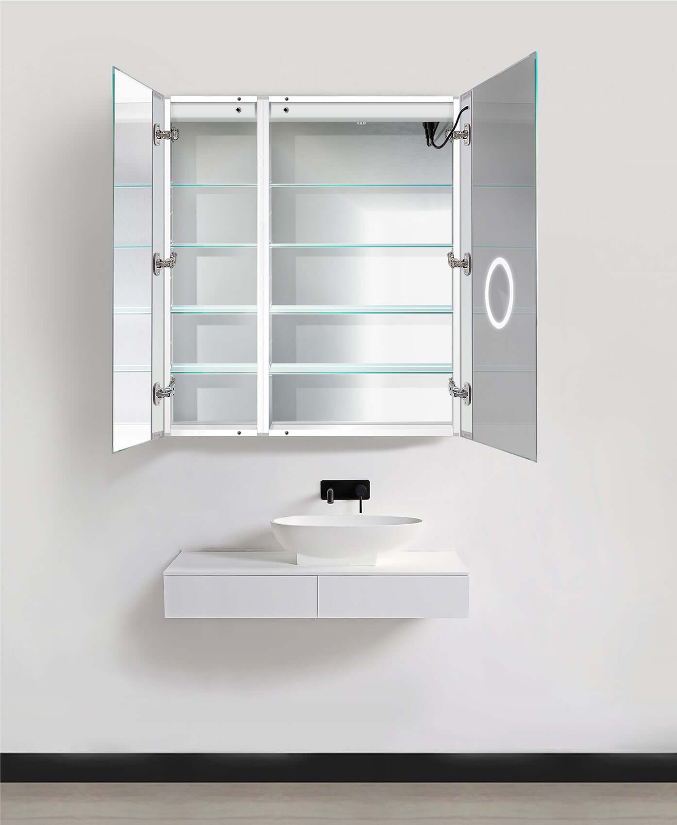Krugg Svange 36 x 42 LED Medicine Cabinet - Defogger, Dimmer