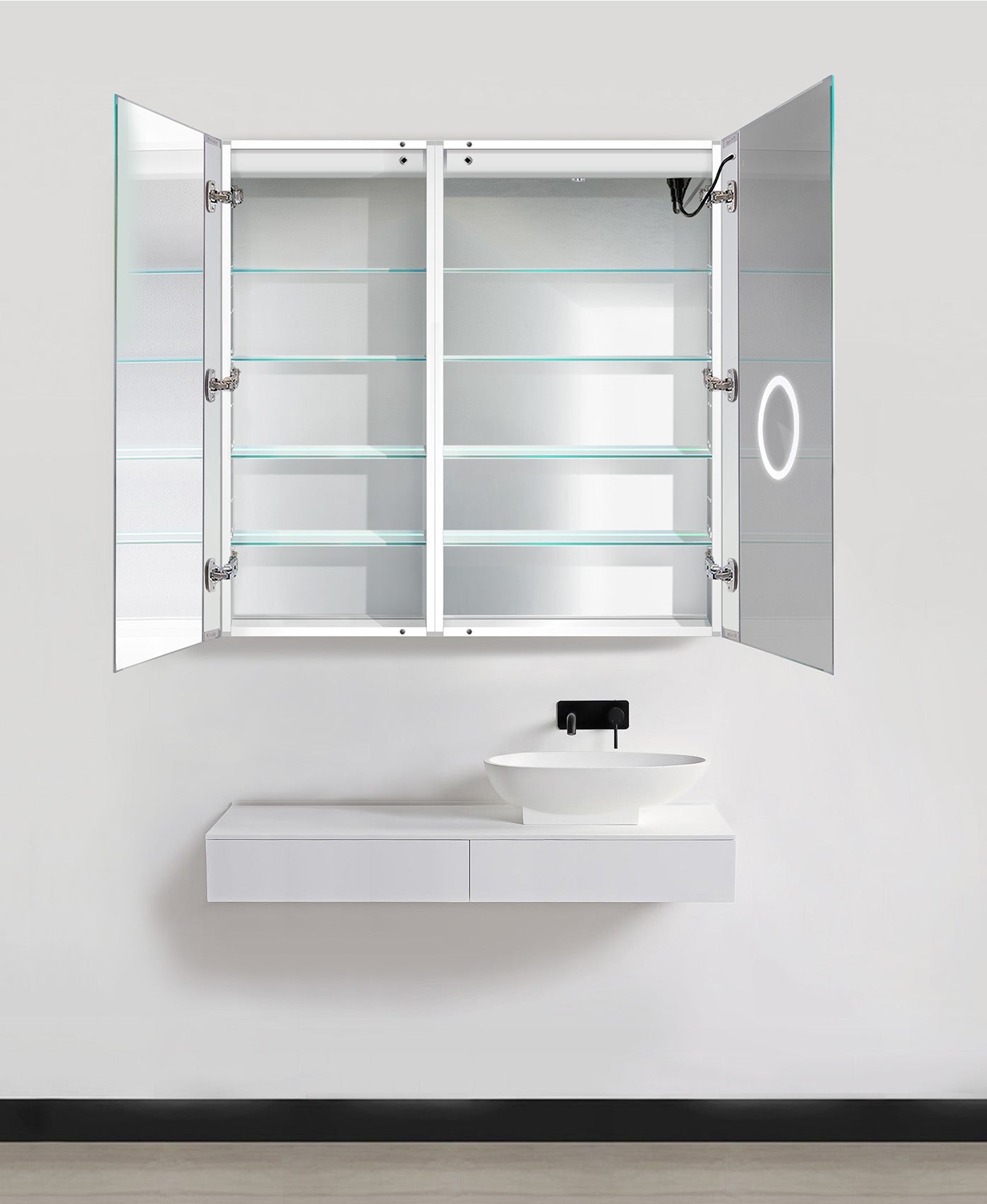 Krugg Svange 42 x 42 LED Medicine Cabinet - Defogger, Dimmer