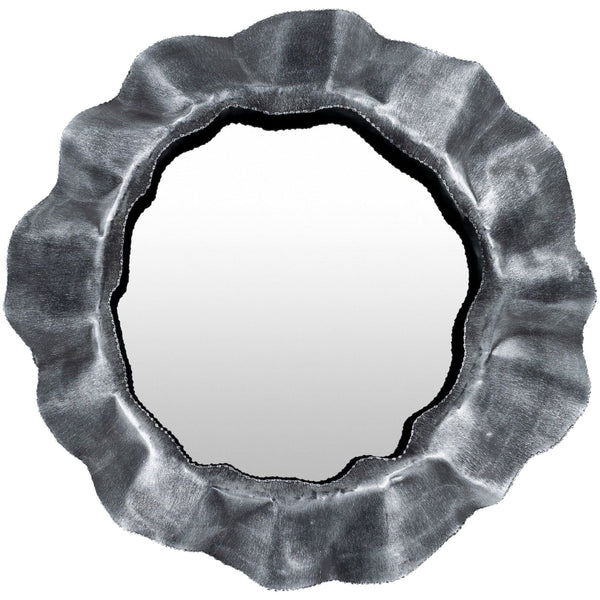Surya Abyss 21 Round Gun Metal Wall Mirror BYS001-2121