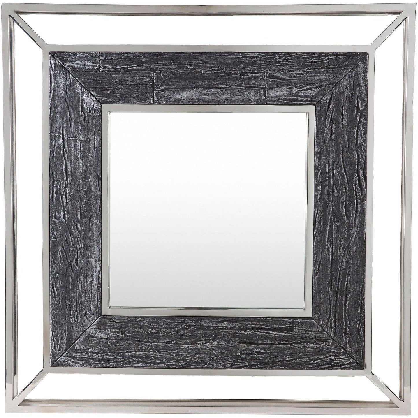 Wall Mirror - SURYA Allure 32" Metallic-Silver 