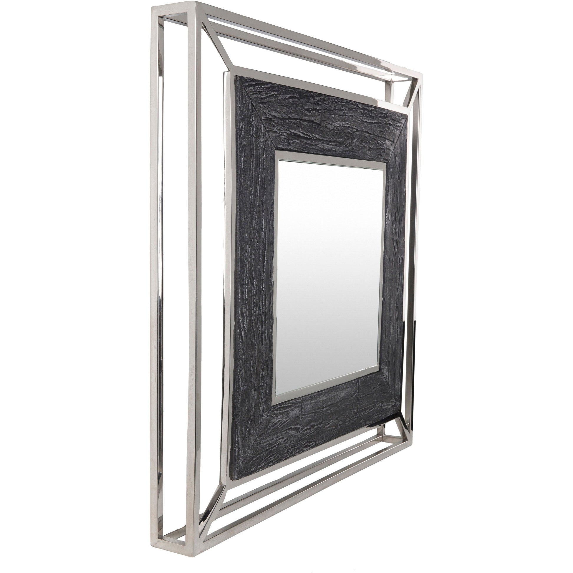 Wall Mirror - SURYA Allure 32" Metallic-Silver 