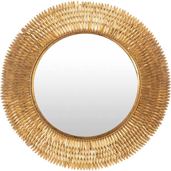 Decorative Wall Mirror - SURYA Anubis Old Gold 32 Round 