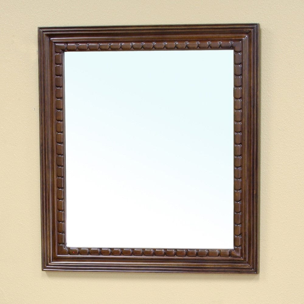 Bellaterra Solid Wood Frame Mirror Walnut - 35.5W x 31.5H-Distinct Mirrors