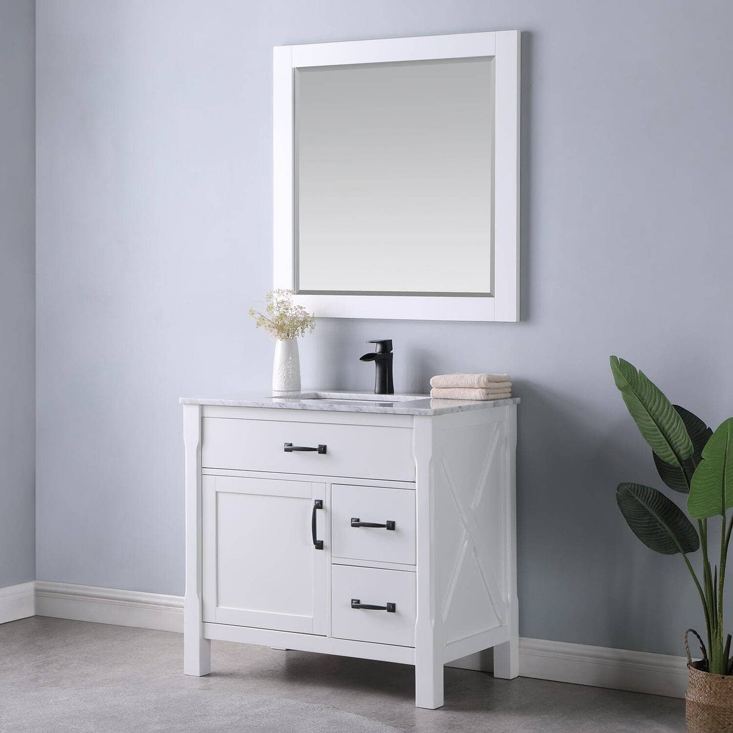 Bathroom Mirror - Altair Maribella 34W x 36H - 535030-MIR-WH
