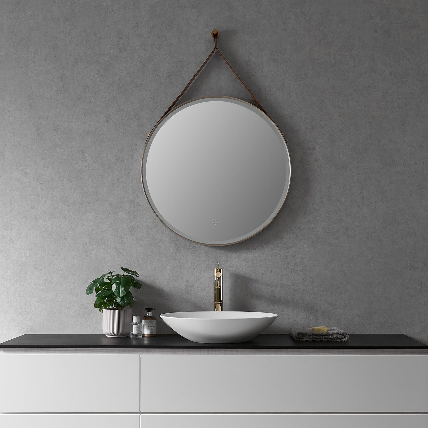 Lighted Bathroom Mirror - Altair Roccia 28"- 749028-LED-GT
