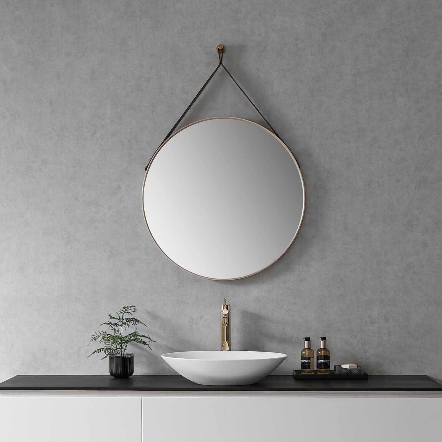 Bathroom Mirror - Altair Epoca 28" Round 750028-MIR-GT