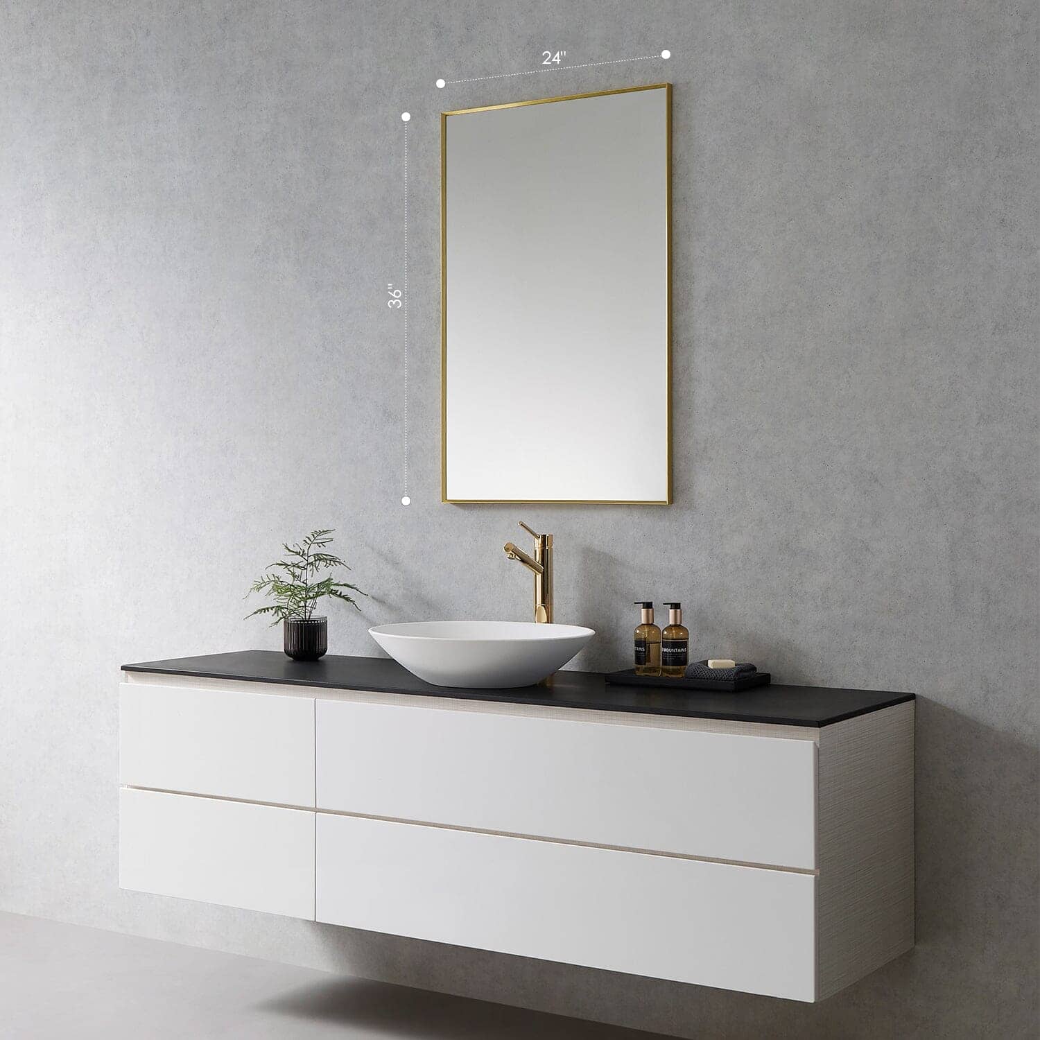 Bathroom Mirror - Altair Sassi 24W x 36H - 755024-MIR-GF