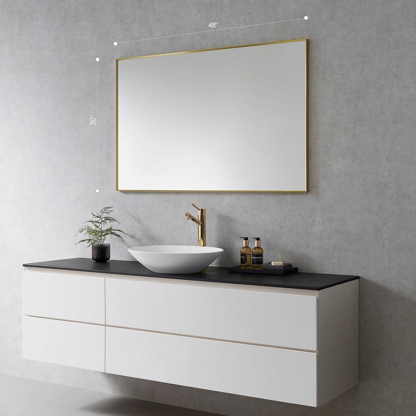 Bathroom Mirror - Altair Sassi 48W x 30H - 755024-MIR-GF