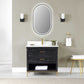 Altair Oleggio Oval 36" Bathroom Vanity LED Lighted Wall Mirror - Black Frame