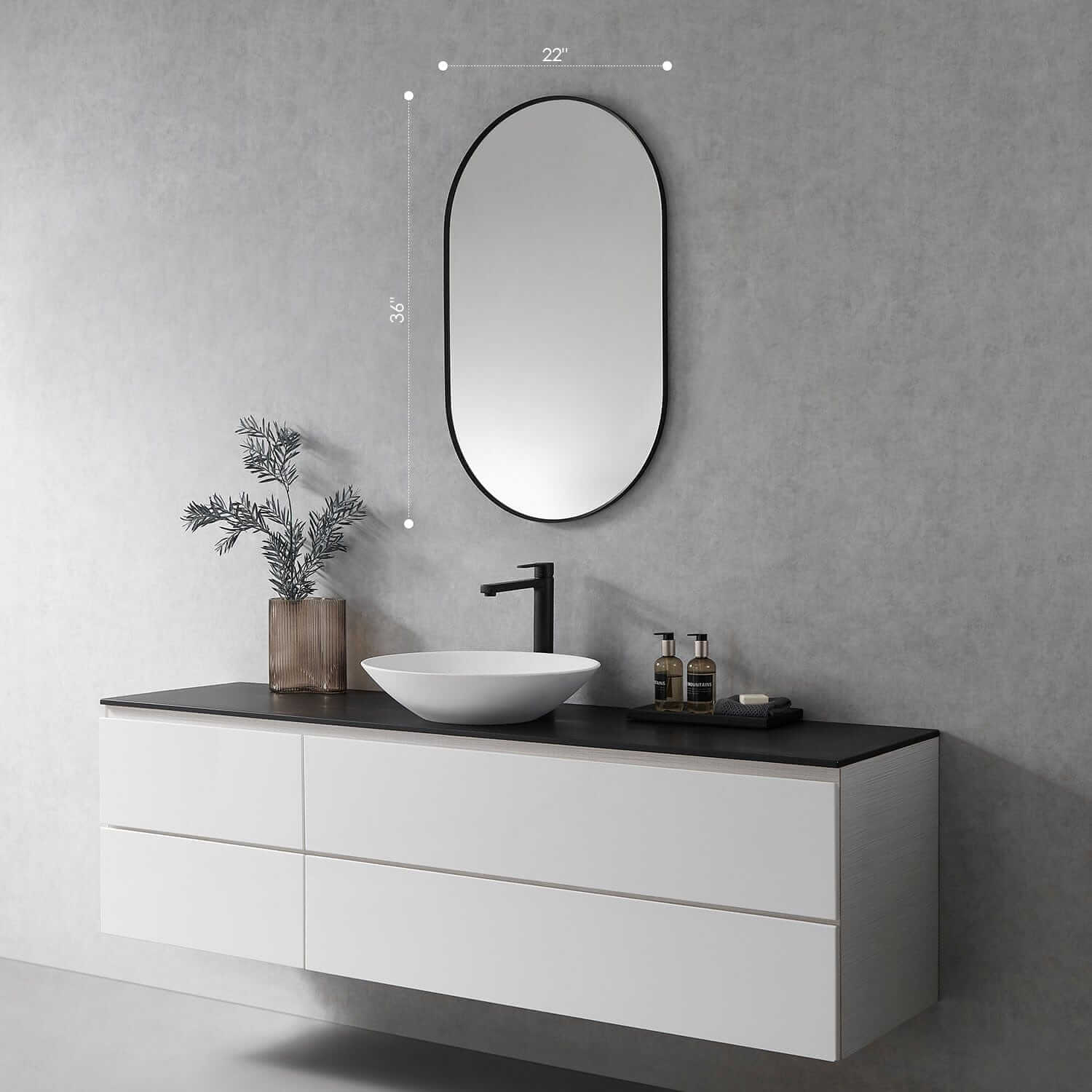 Bathroom Mirror - Altair Ispra 22W x 36H - 757036-MIR-BF