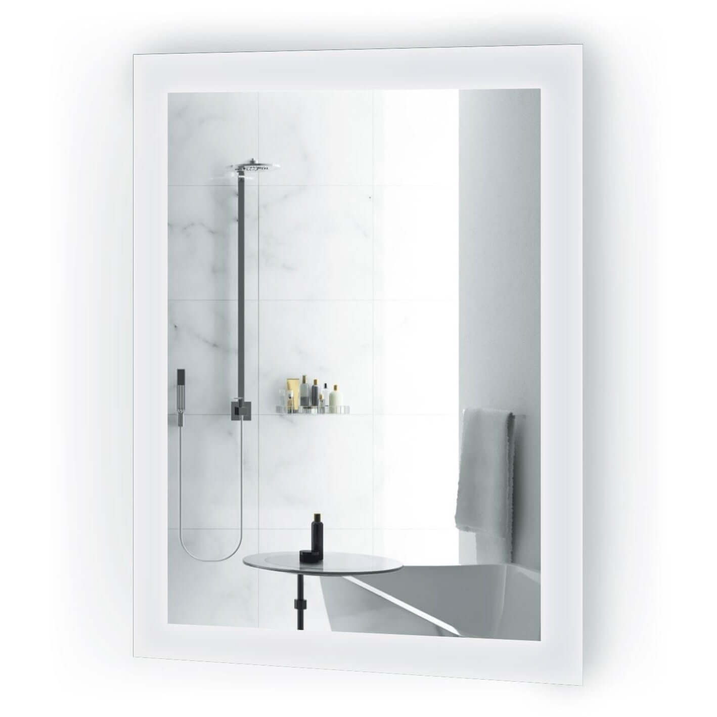 Sleek Krugg Bijou 15 X 20 LED bathroom mirror with dimming functionality