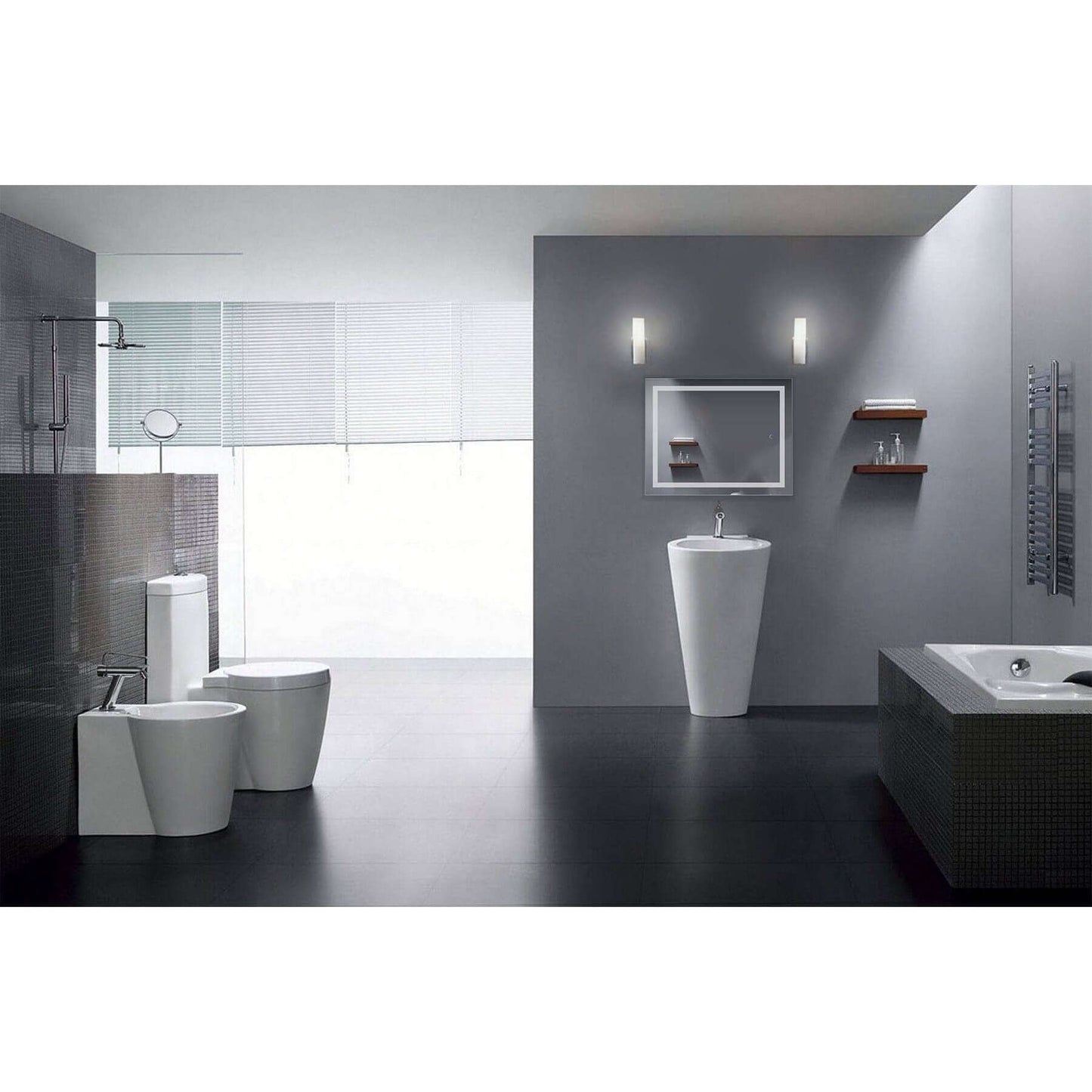 Lighted Bathroom Mirror - Krugg Icon 24W x 30H - ICON2430