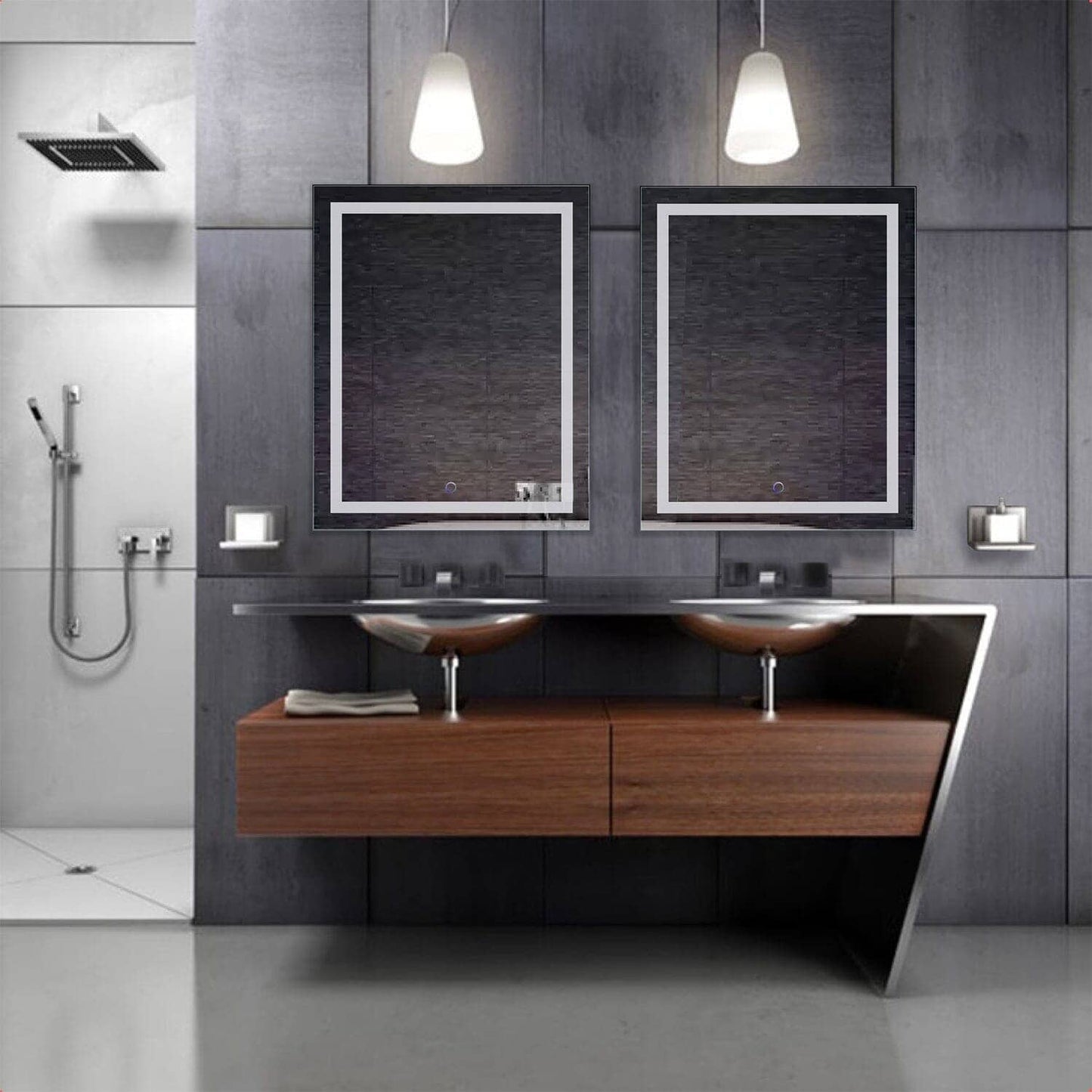 Lighted Bathroom Mirror - Krugg Icon 24W x 30H - ICON2430