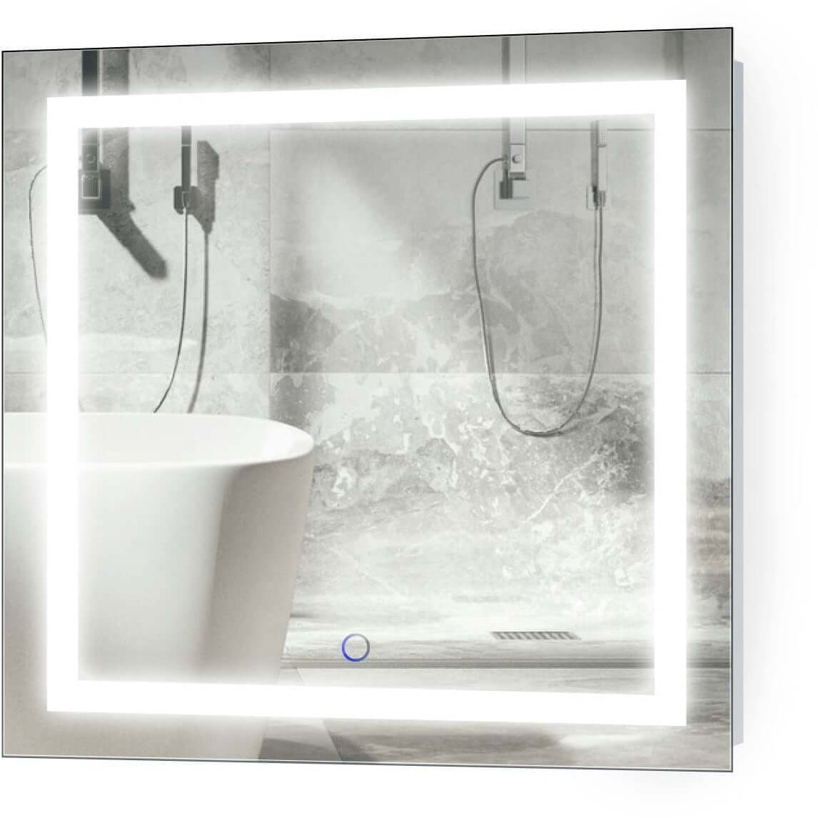 Krugg Icon 24 x 24 LED Bathroom Mirror with Dimmer & Defogger - Perfect Task Lighting & Superior Clarity