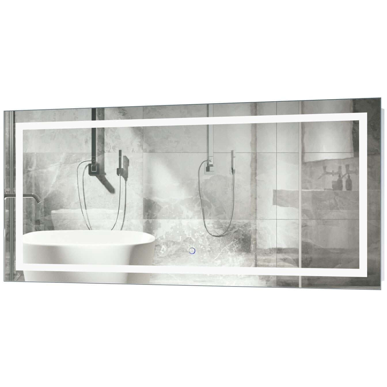 Krugg Icon 48 x 24 LED Bathroom Mirror - Dimmer & Defogger