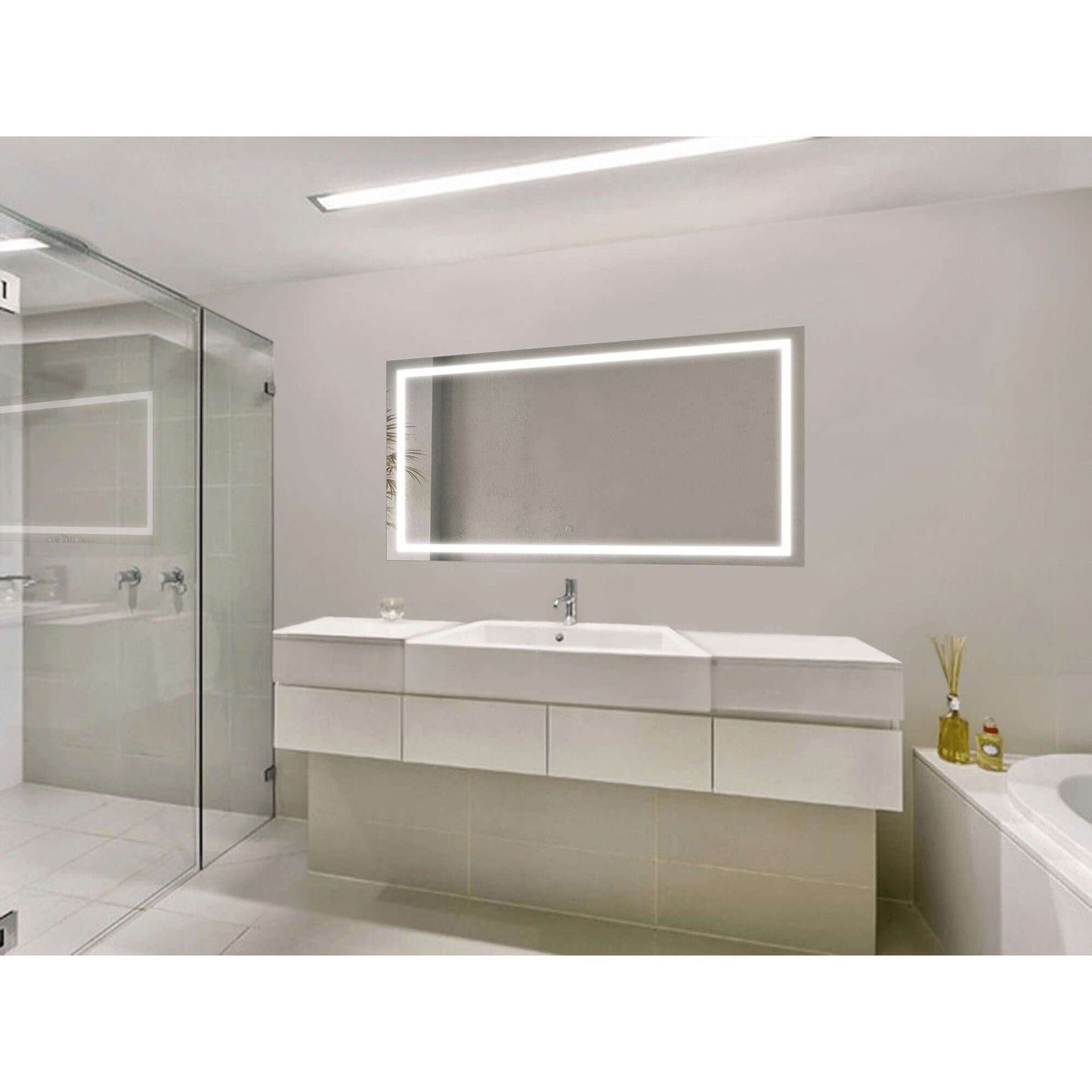 Krugg Icon 54 x 24 LED Bathroom Mirror - Dimmer & Defogger