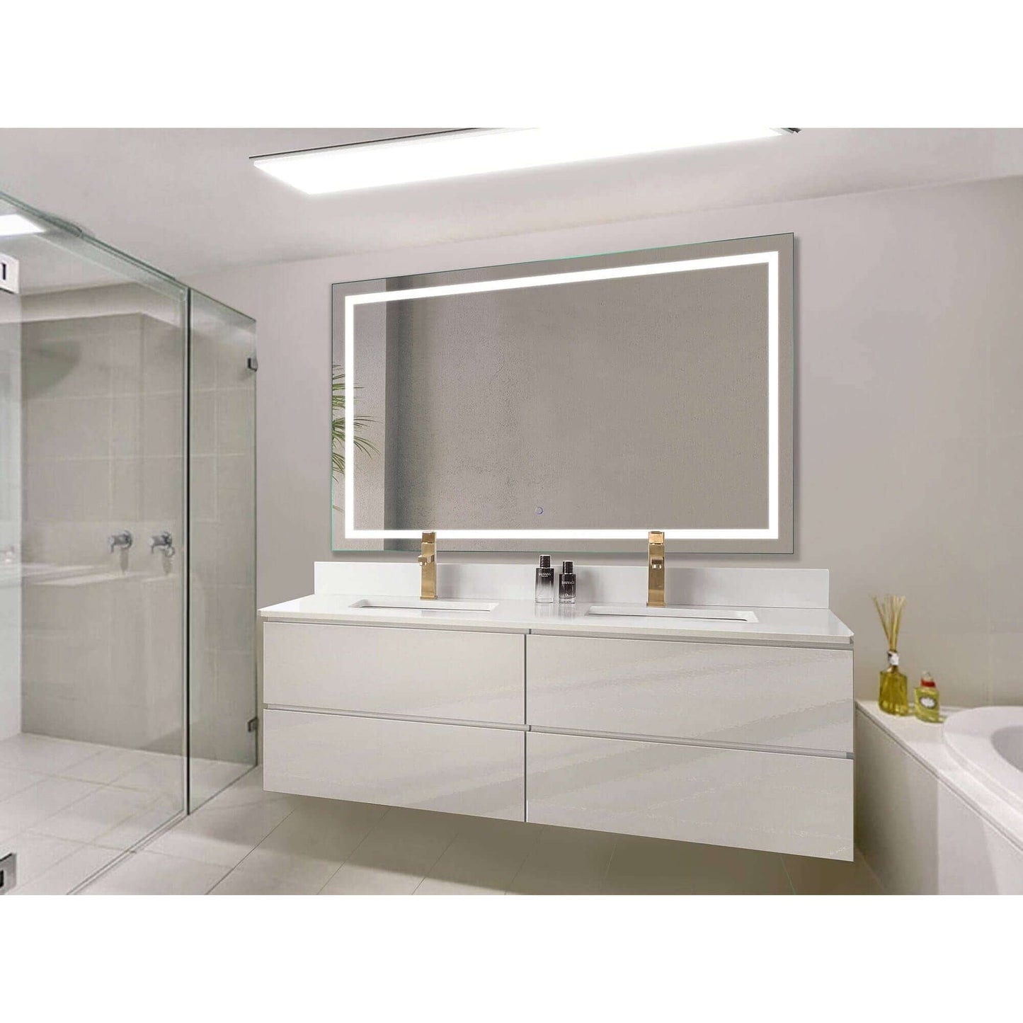Krugg Icon 60 x 36 LED Bathroom Mirror - Dimmer & Defogger
