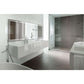 Modern bathroom featuring Krugg EXL 96 x 36 LED Bathroom Mirror with defogger and smart touch dimmer for precise, even lighting.