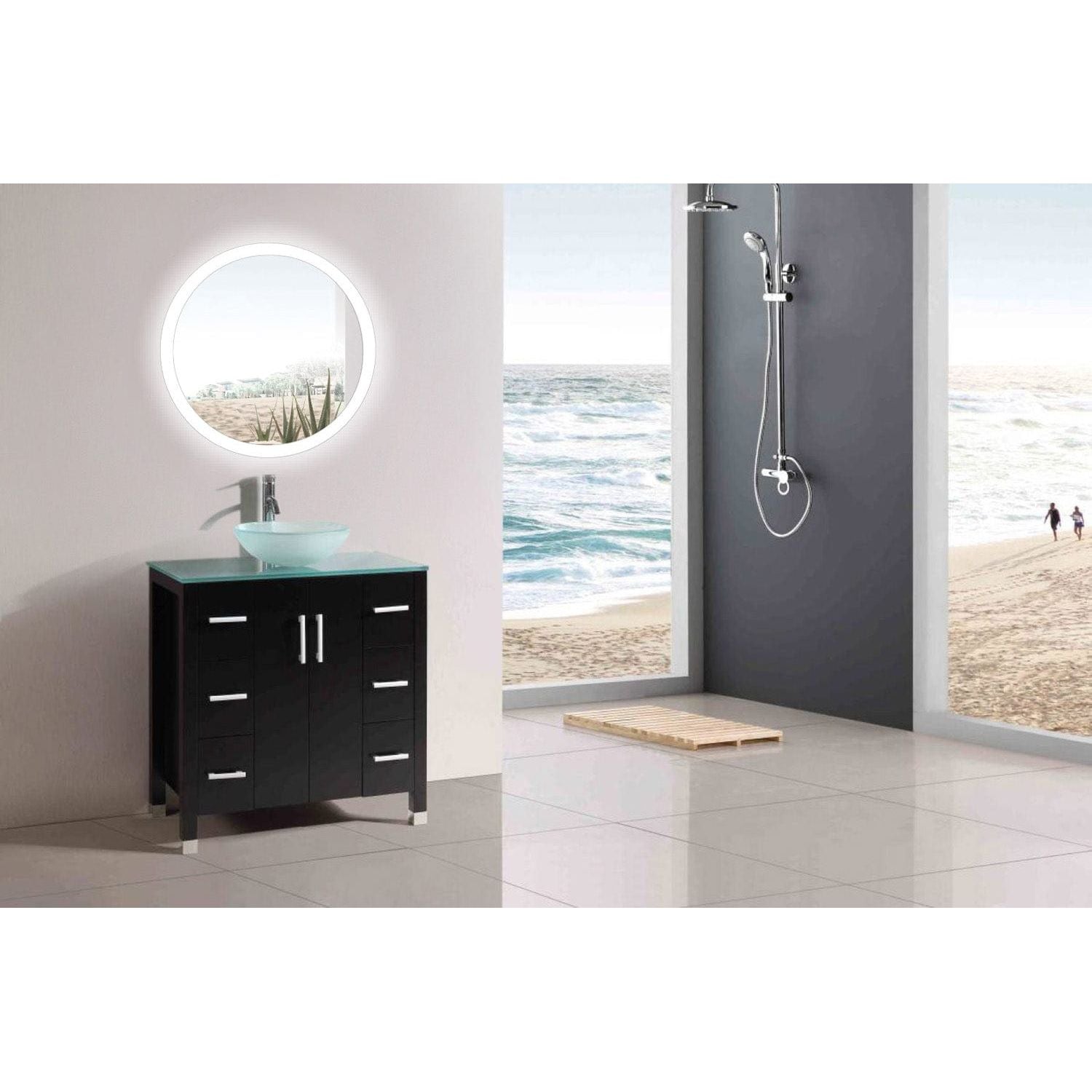 Lighted Bathroom Mirror - Krugg Sol 27" Round - SOL2727R 