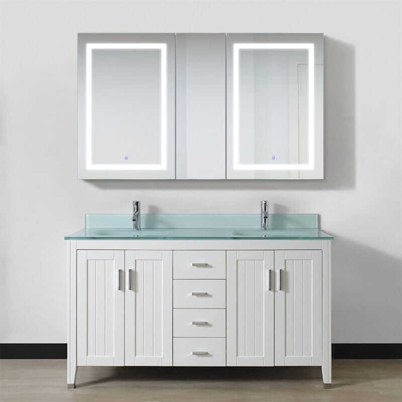 Krugg Svange 6036DLLR 60″ X 36″ LED Medicine Cabinet with modern design and illuminated mirrors, enhancing bathroom luxury and functionality.