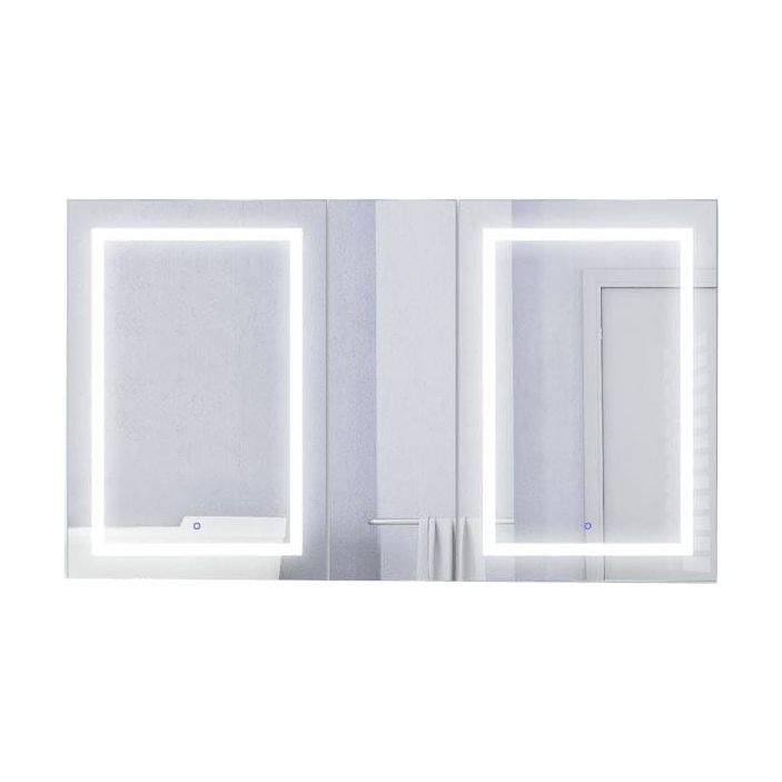 Krugg Svange 6036DLLR 60″ X 36″ LED Medicine Cabinet with sleek backlit design, enhancing bathroom aesthetics and functionality.