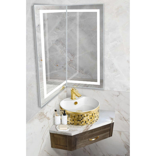 Bathroom Mirror - Krugg Modular 18W x 36H - MODSMCORNER 18D