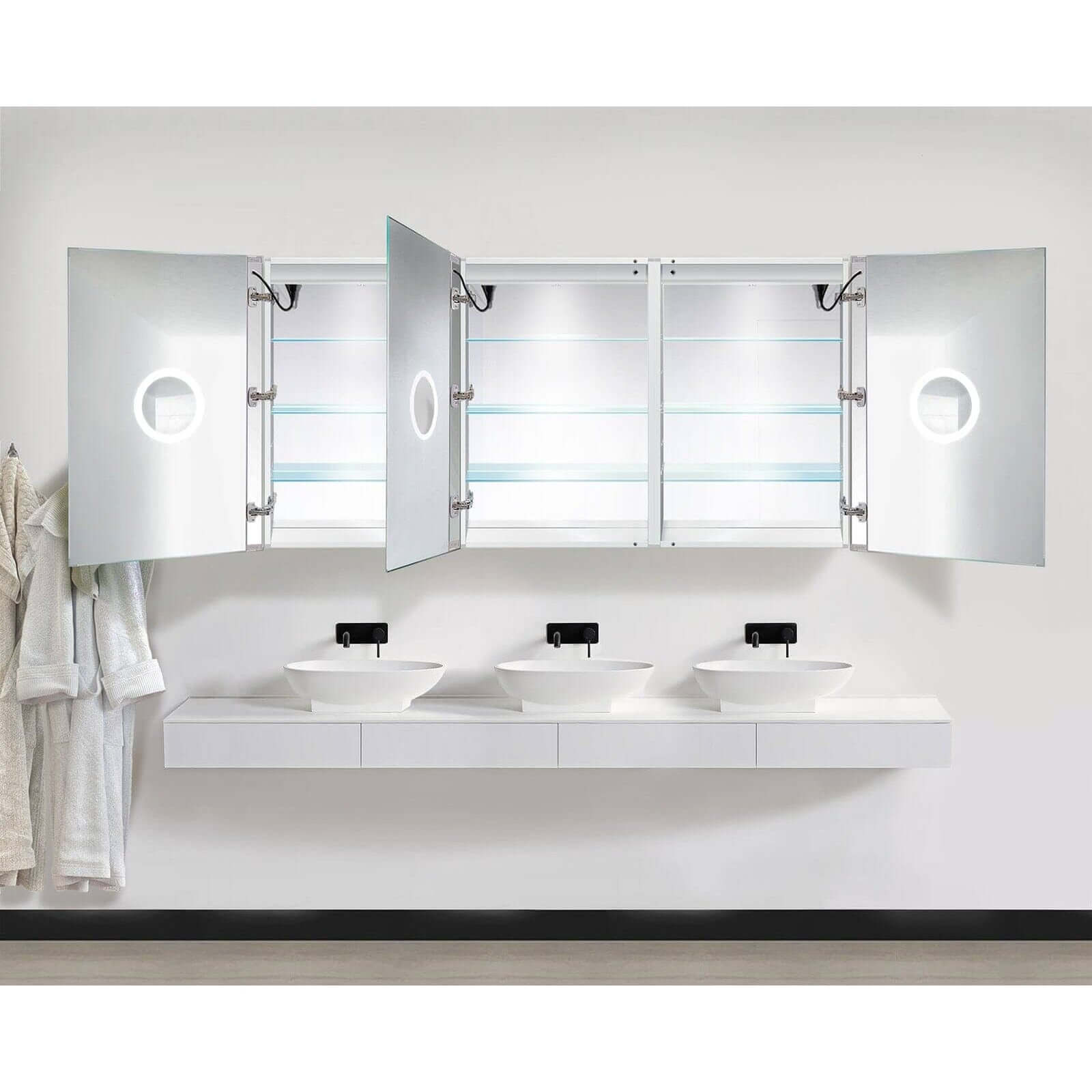 LED Medicine Cabinet - Krugg Tri-View - SVANGE7236TLLR