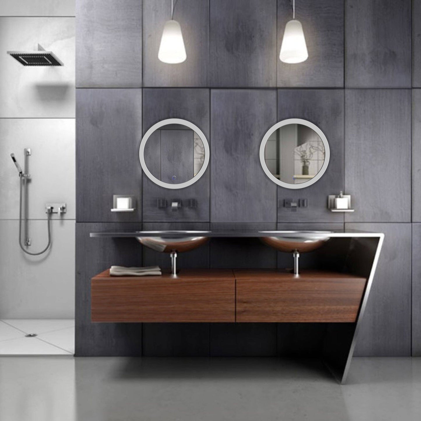 Lighted Bathroom Mirror - Krugg Sol 22" Round - SOL2222R