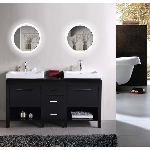 Lighted Bathroom Mirror - Krugg Sol 22 Round - SOL2222R