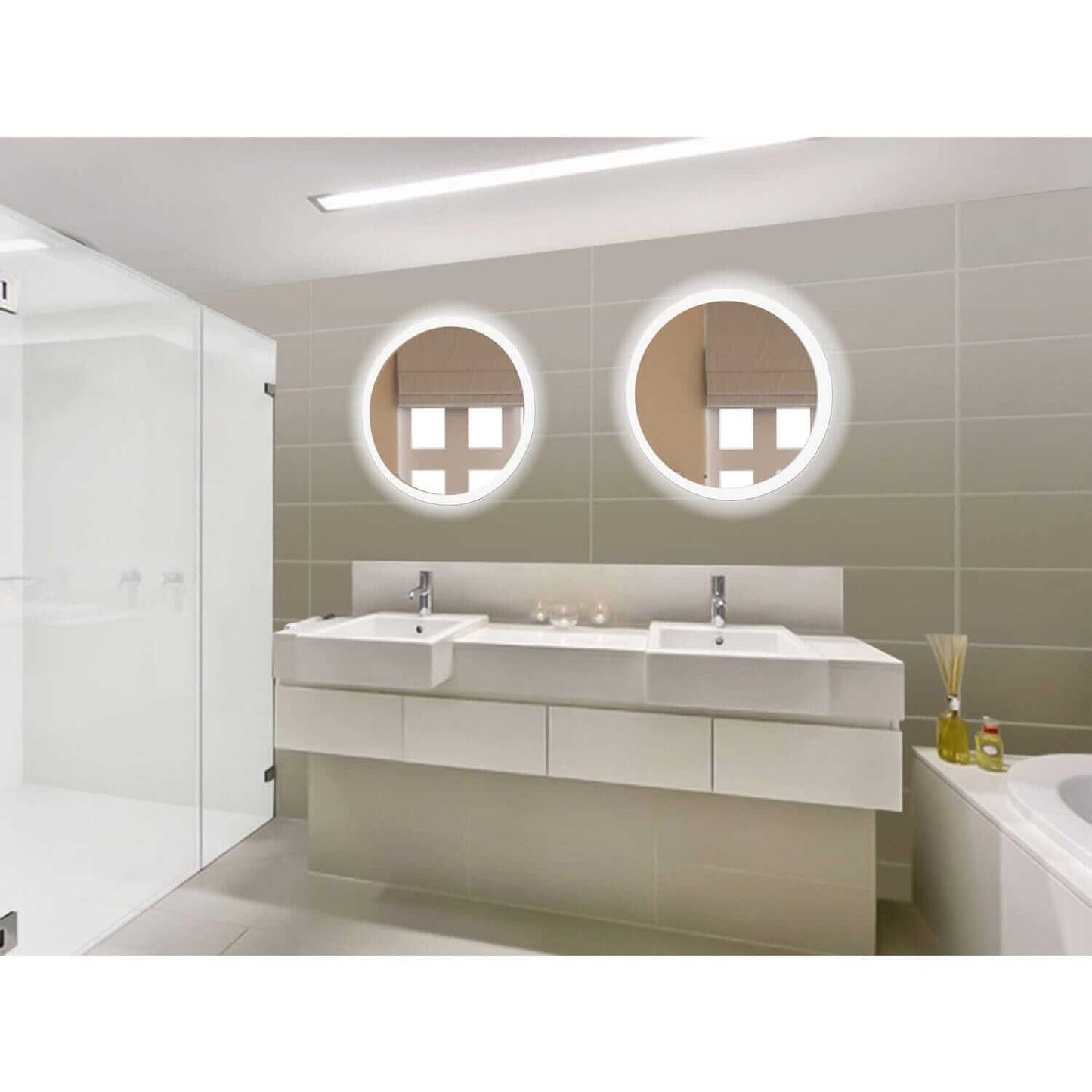 Lighted Bathroom Mirror - Krugg Sol 27" Round - SOL2727R 